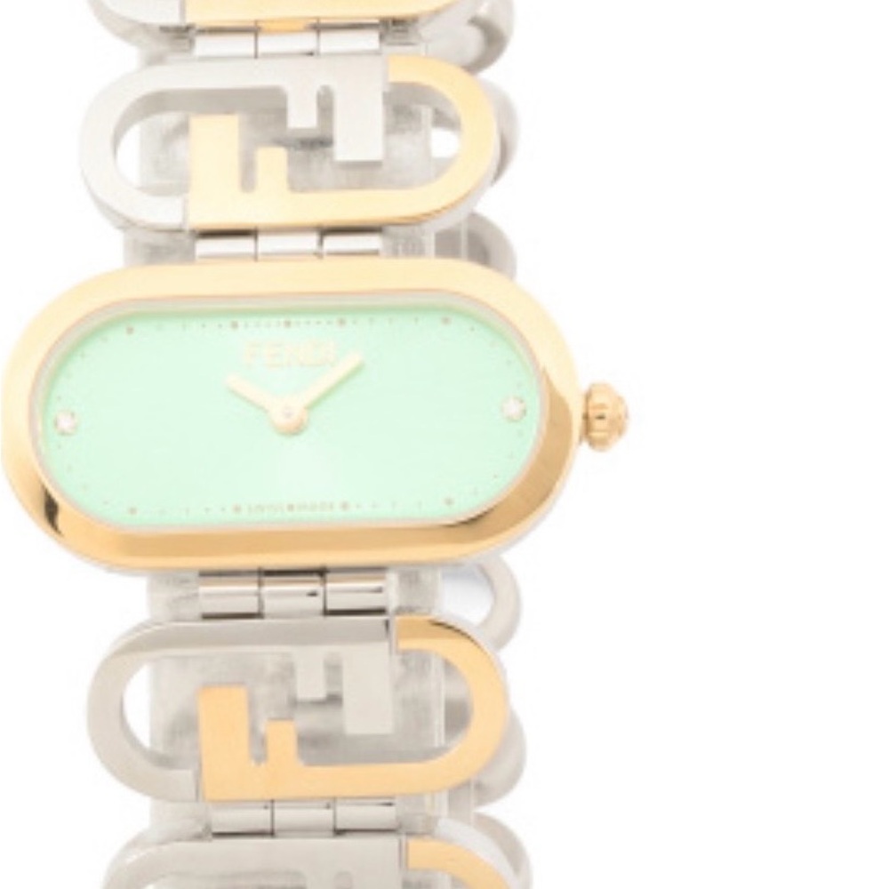 Fendi Two-Tone Watch with Mint Dial